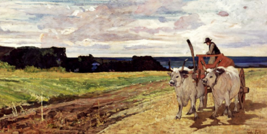 Bovi al carro giovanni fattori: il rispetto primordiale per il lavoro agricolo