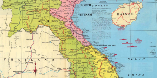 La complessità della guerra indocinese nella Mappa del conflitto in Vietnam di C.S. Hammond & Co.