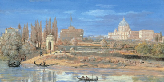 Castel Sant'Angelo e il Vaticano dai Prati di Castello di Vanvitelli: Roma si specchia nel Tevere