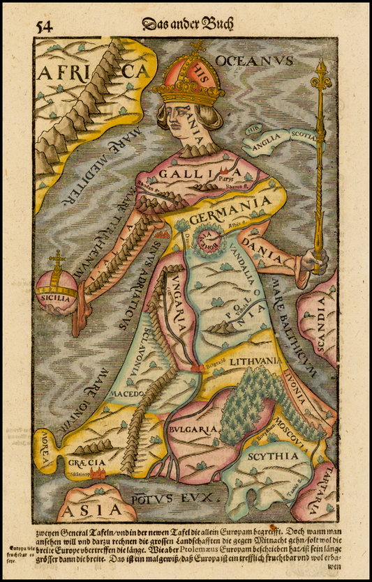 Mappa dell'Italia e delle isole di Sebastian Münster: il bestseller della cartografia del XVI secolo con 40 edizioni