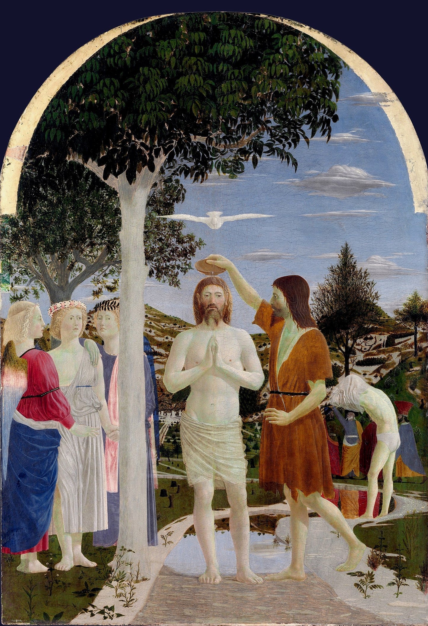 Il Battesimo di Cristo - Piero della Francesca su carta Amalfi