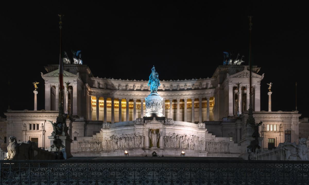 Altar of the Fatherland at night, Rome