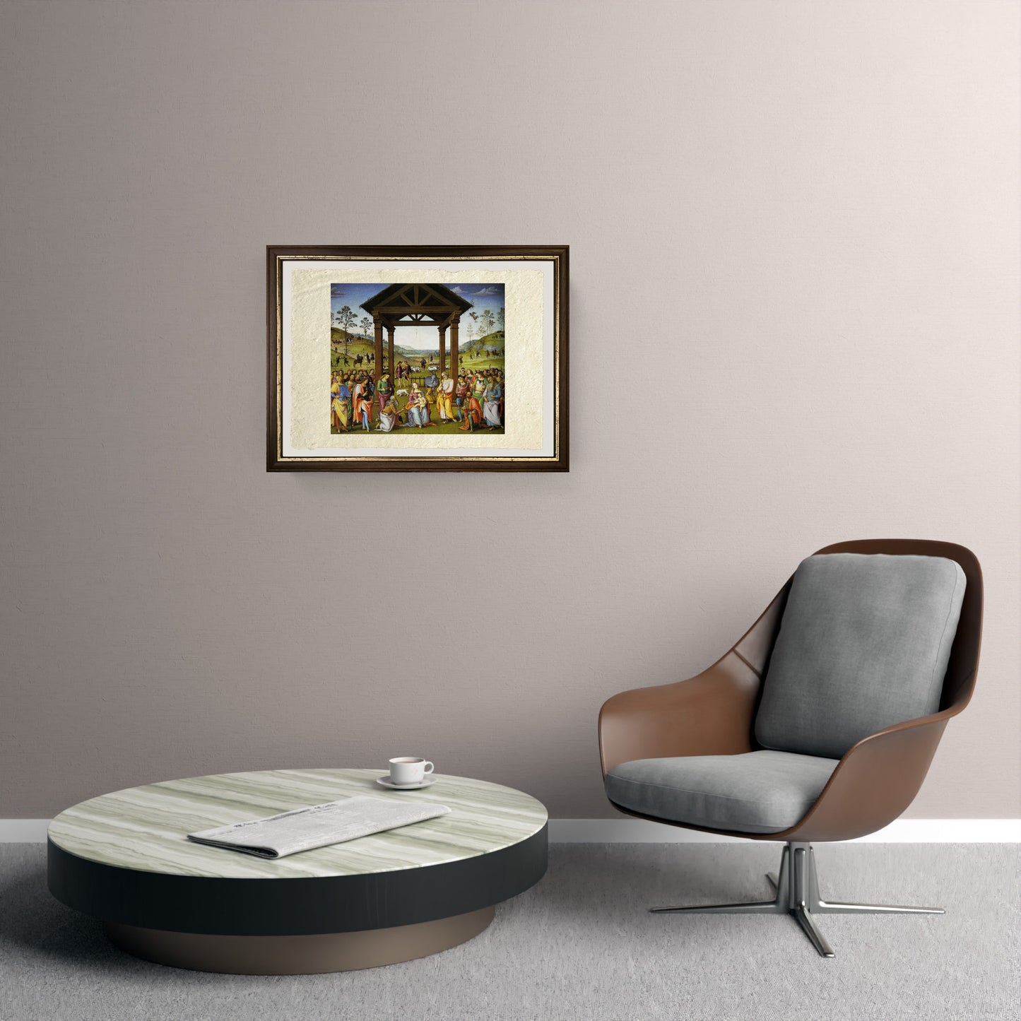 Adorazione dei Magi di Città della Pieve - Perugino - Pietro Vannucci su pregiata carta Amalfi