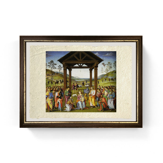Adorazione dei Magi di Città della Pieve - Perugino - Pietro Vannucci su pregiata carta Amalfi