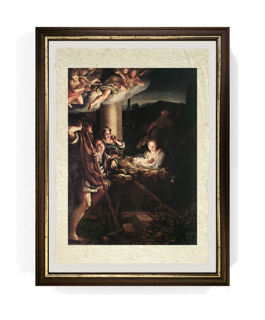 Adorazione dei pastori - Correggio - Antonio Allegri su pregiata carta Amalfi