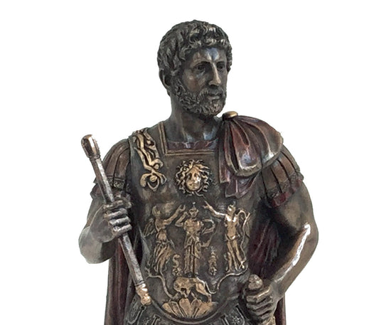 Imperatore Adriano. Statua in resina bronzata a mano