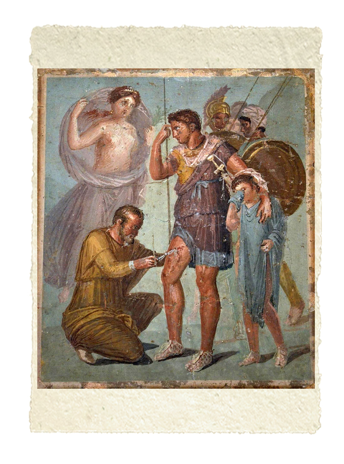 Pompei. Affresco con Enea ferito