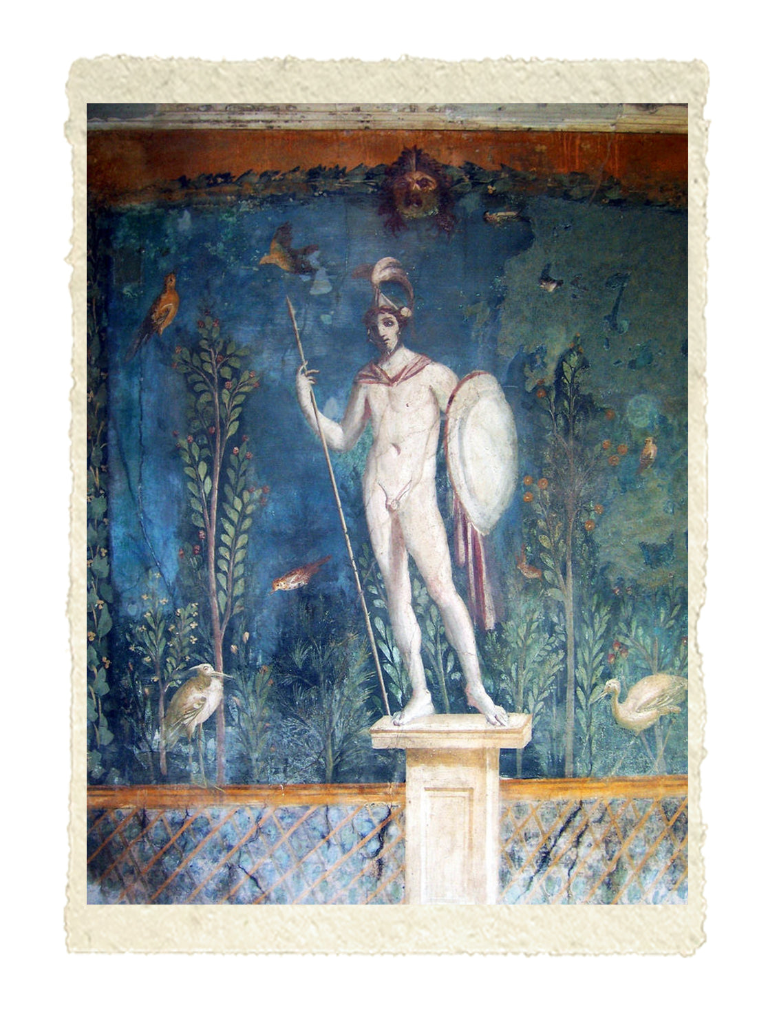 Pompei. Affresco di una statua di Marte