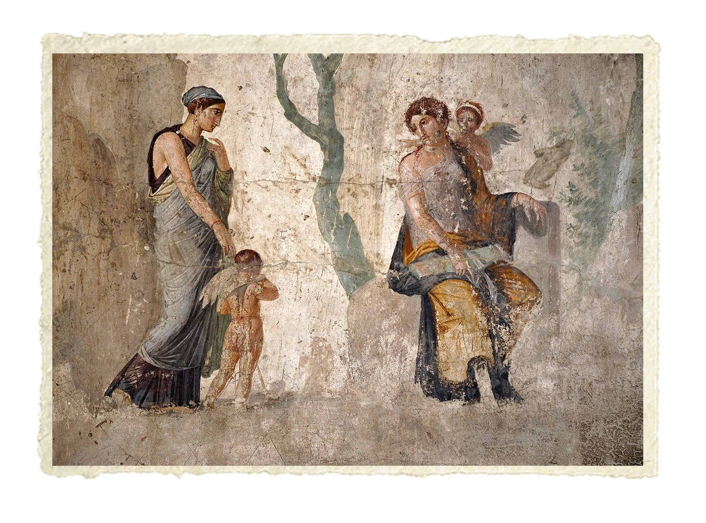 Pompei. Affresco di Eros punito in presenza di Afrodite