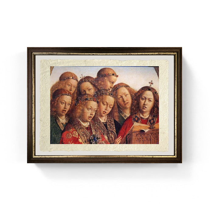 Angeli cantanti (dettaglio) - Jan van Eyck su pregiata carta Amalfi