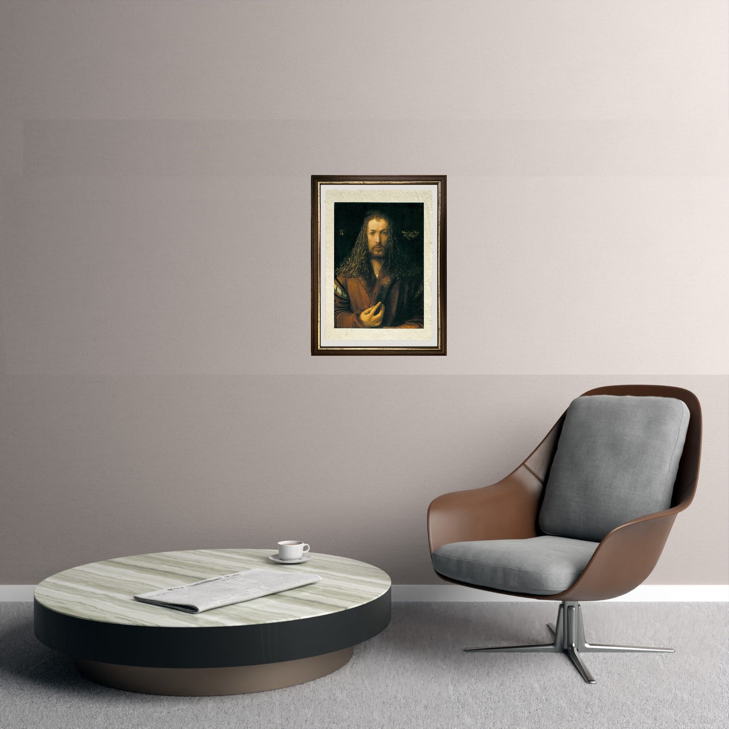 Autoritratto con pelliccia - Albrecht Dürer su pregiata carta Amalfi