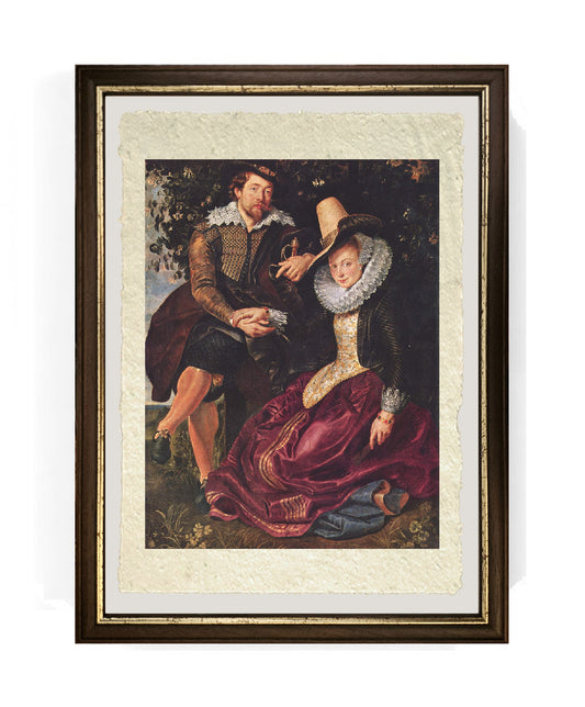 Autoritratto con la moglie Isabella Brant - Peter Paul Rubens su pregiata carta Amalfi