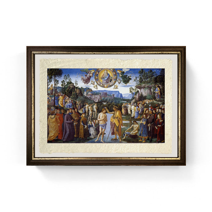 Battesimo di Cristo - Perugino - Pietro Vannucci su pregiata carta Amalfi