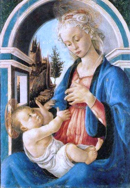 La Madonna col Bambino  - Sandro Botticelli su carta Amalfi