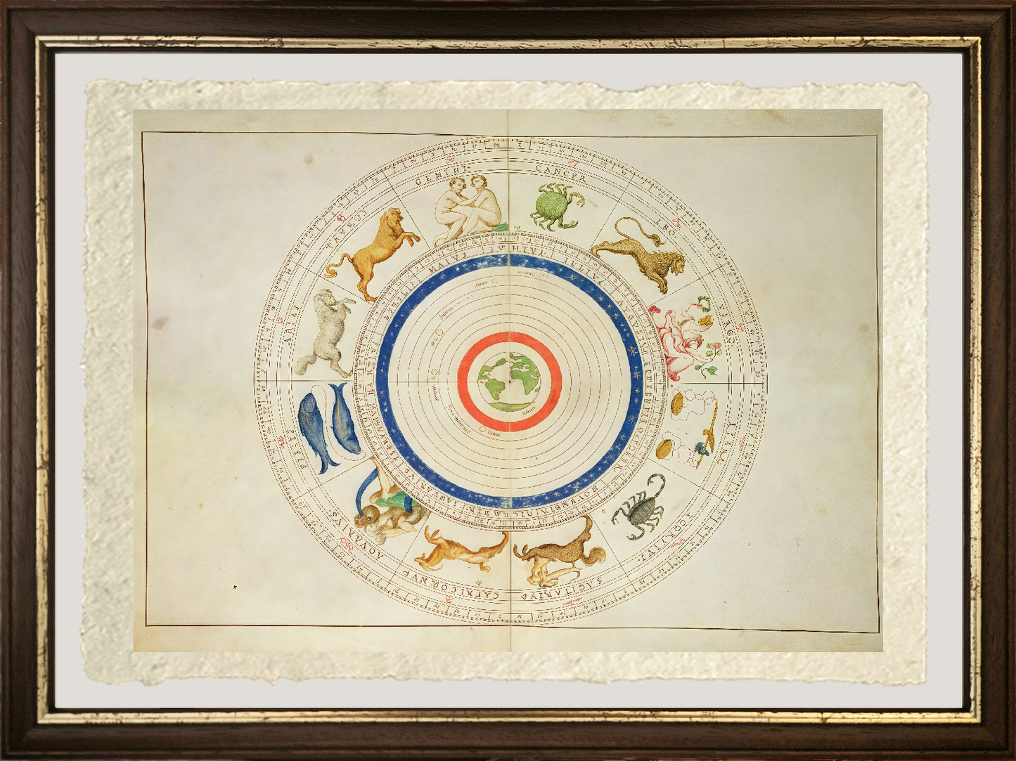 Zodiacal Calendar - 1553 - Battista Agnese