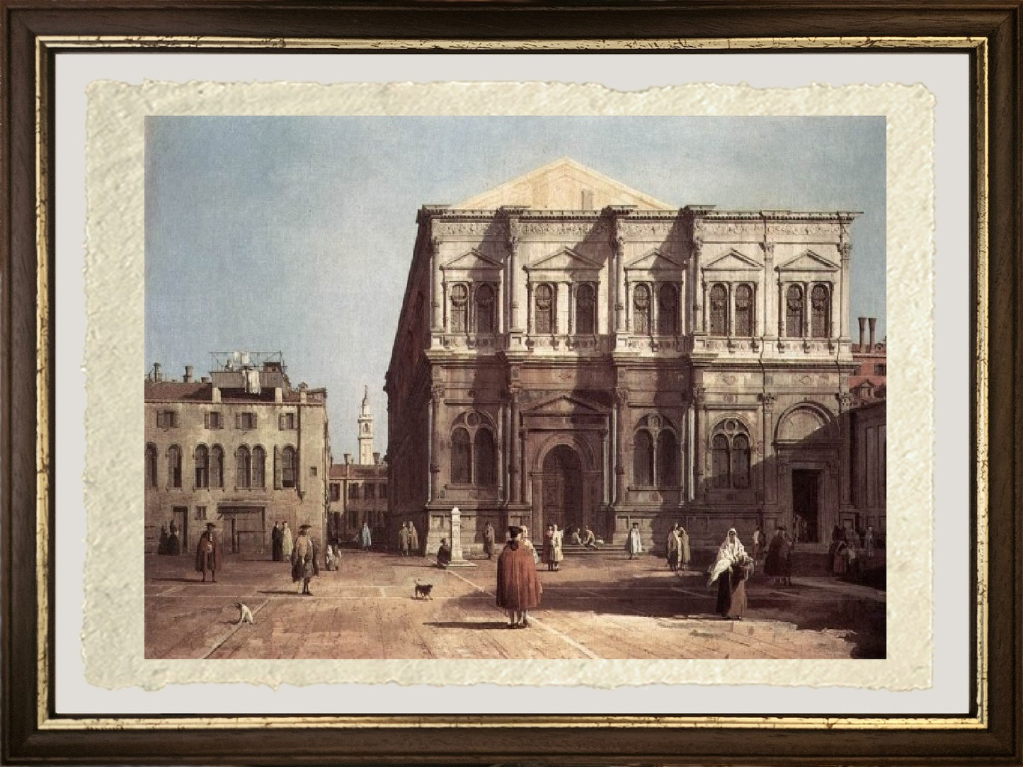 dettaglio di Campo San Rocco su carta Amalfi di Giovanni Antonio Canal detto Canaletto