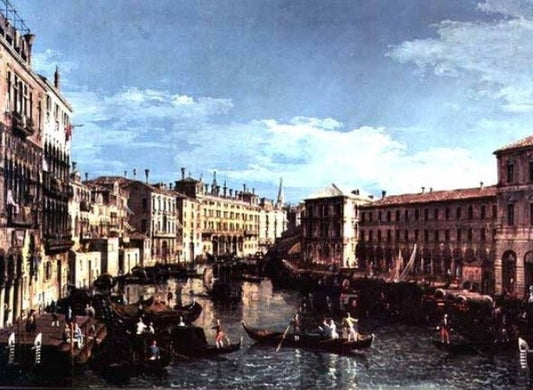 Grand Canal, Venice, view south to the Rialto Bridge - Bernardo Bellotto