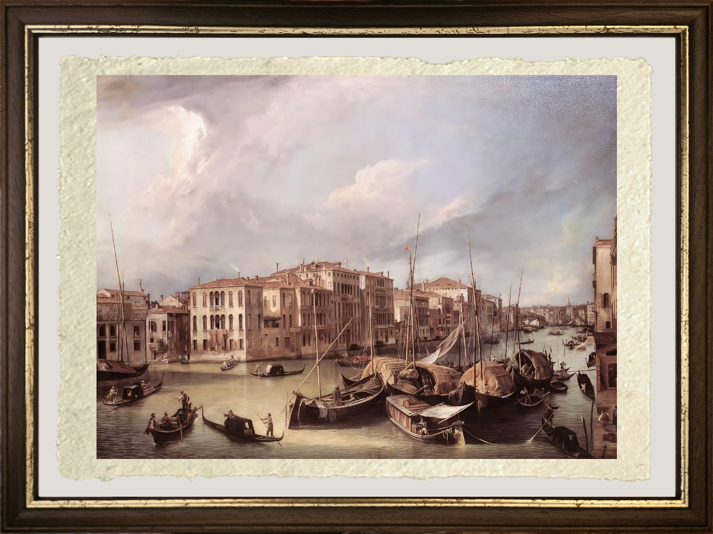 Dettaglio di Canal Grande di Giovanni Antonio Canal detto Canaletto su carta Amalfi