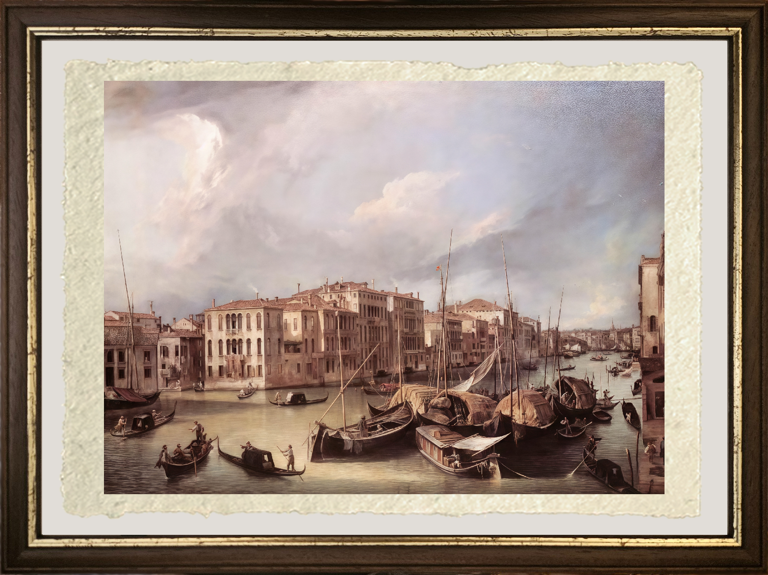 Dettaglio di Canal Grande di Giovanni Antonio Canal detto Canaletto su carta Amalfi