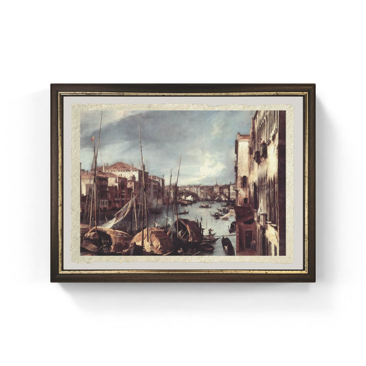 Il Canal Grande con il Ponte di Rialto sullo Sfondo di Giovanni Antonio Canal detto Canaletto su carta Amalfi
