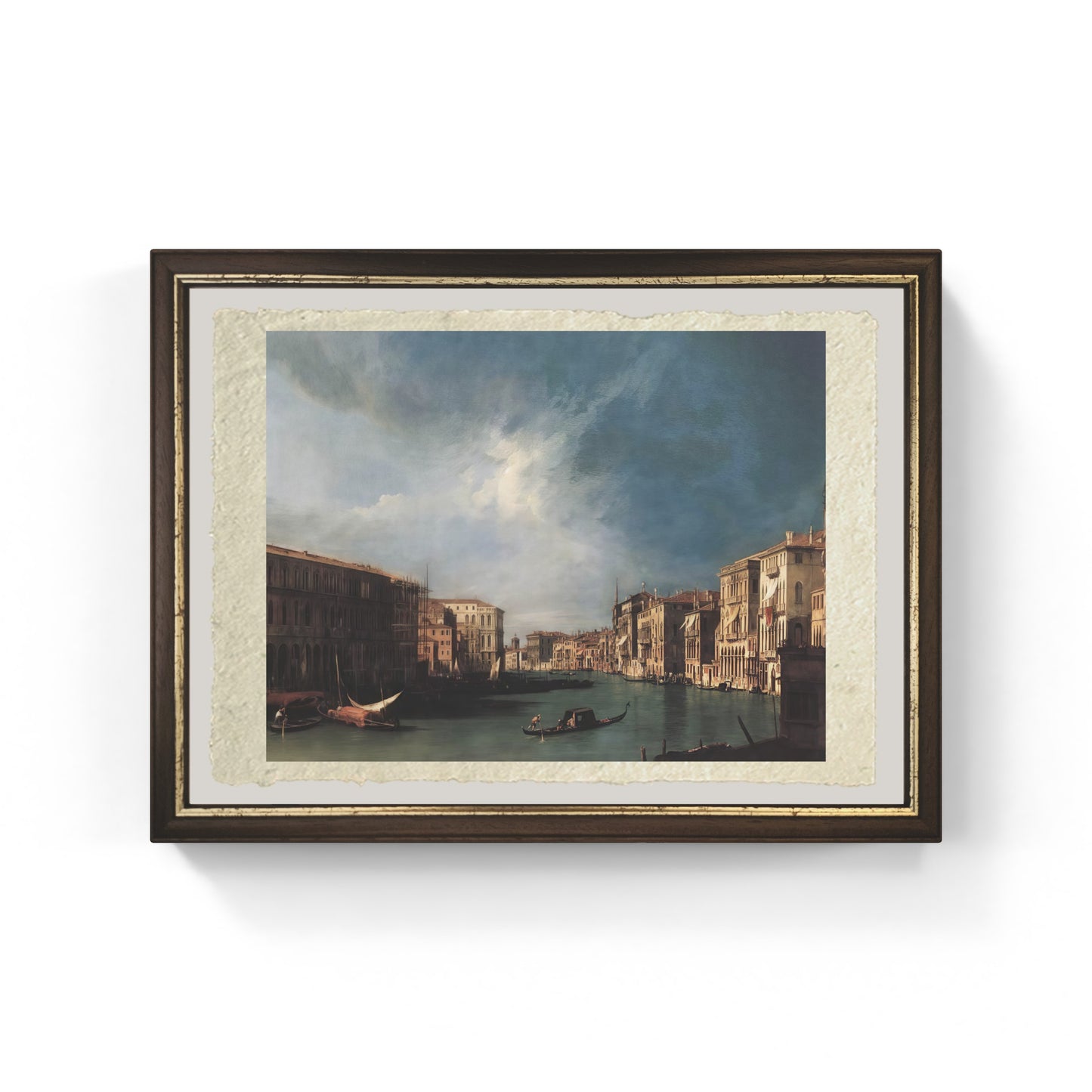 Il Canal Grande dal Rialto verso nord di Giovanni Antonio Canal detto Canaletto su carta Amalfi