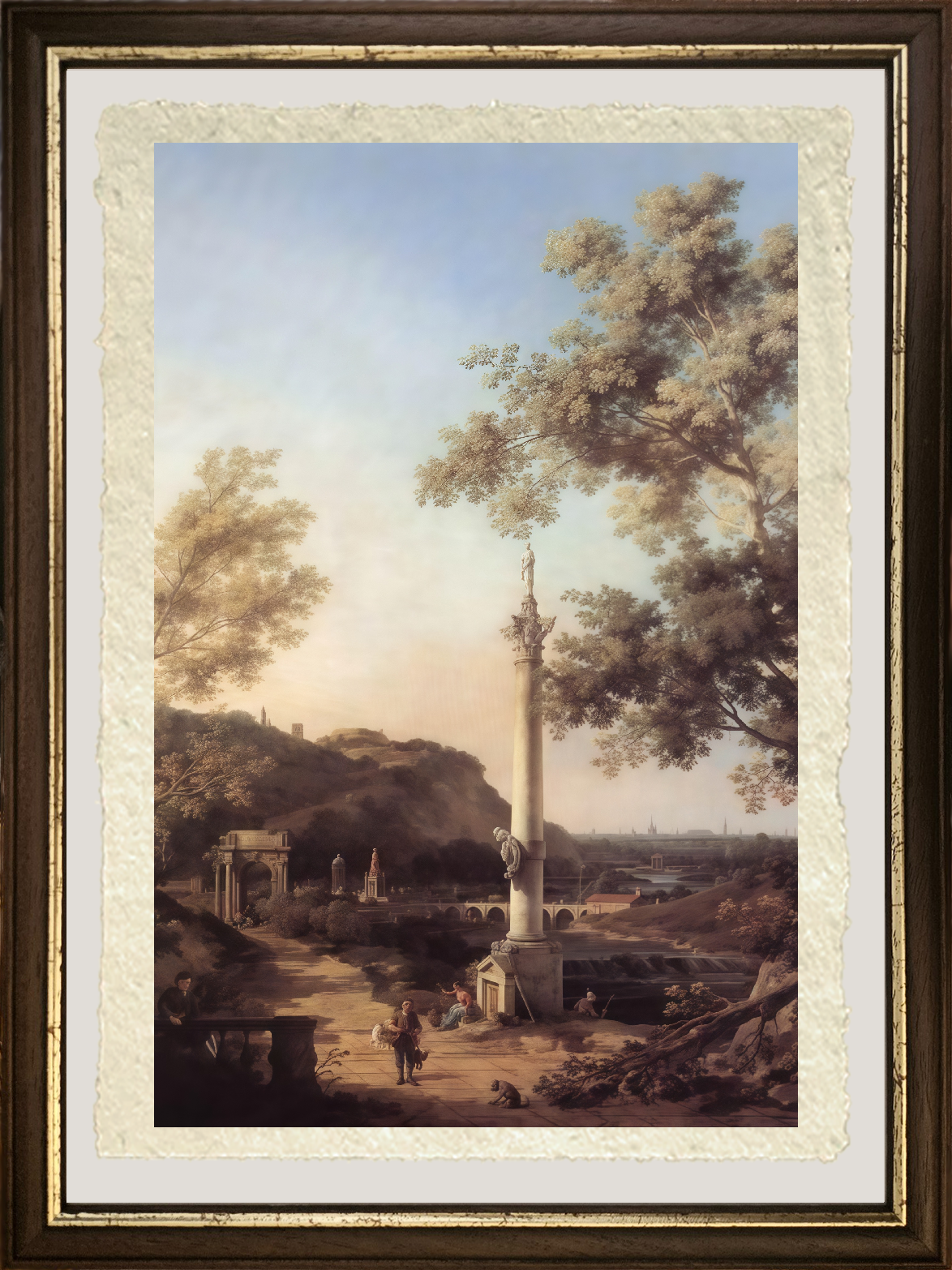 Dettaglio di Capriccio di Giovanni Antonio Canal detto Canaletto su carta Amalfi