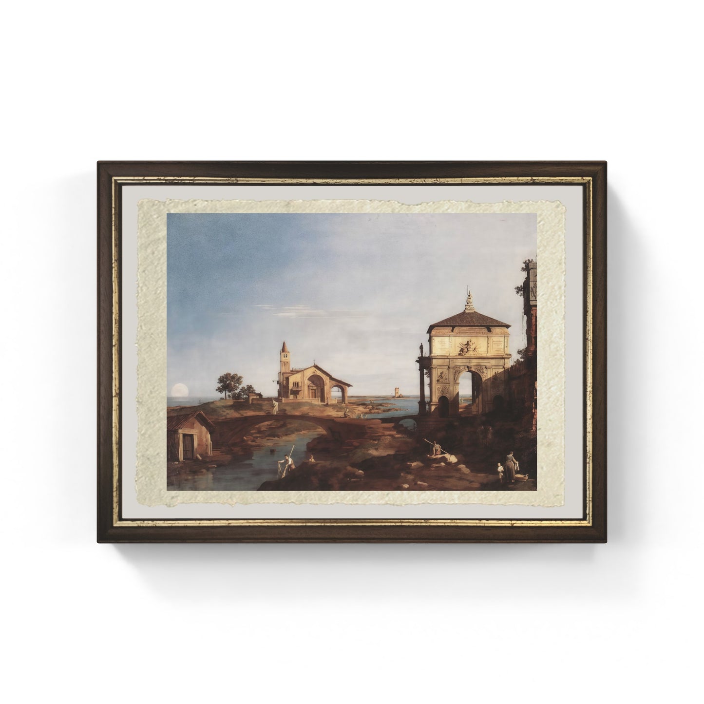 Capriccio con motivi veneziani di Giovanni Antonio Canal detto Canaletto su carta Amalfi
