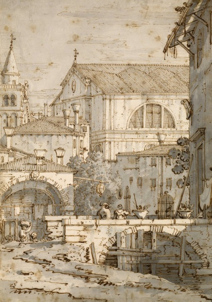 Architectural capriccio - Giovanni Antonio Canal known as Canaletto