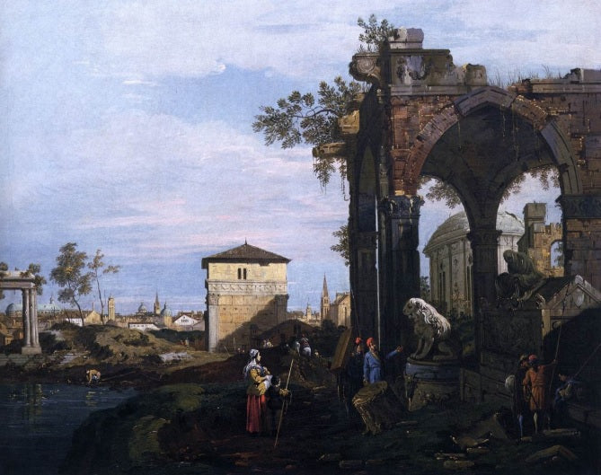 Capriccio with Ruins and Porta Portello, Padua - Giovanni Antonio Canal known as Canaletto