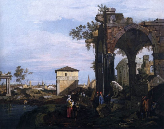 Capriccio con rovine e Porta Portello, Padova - Giovanni Antonio Canal detto Canaletto