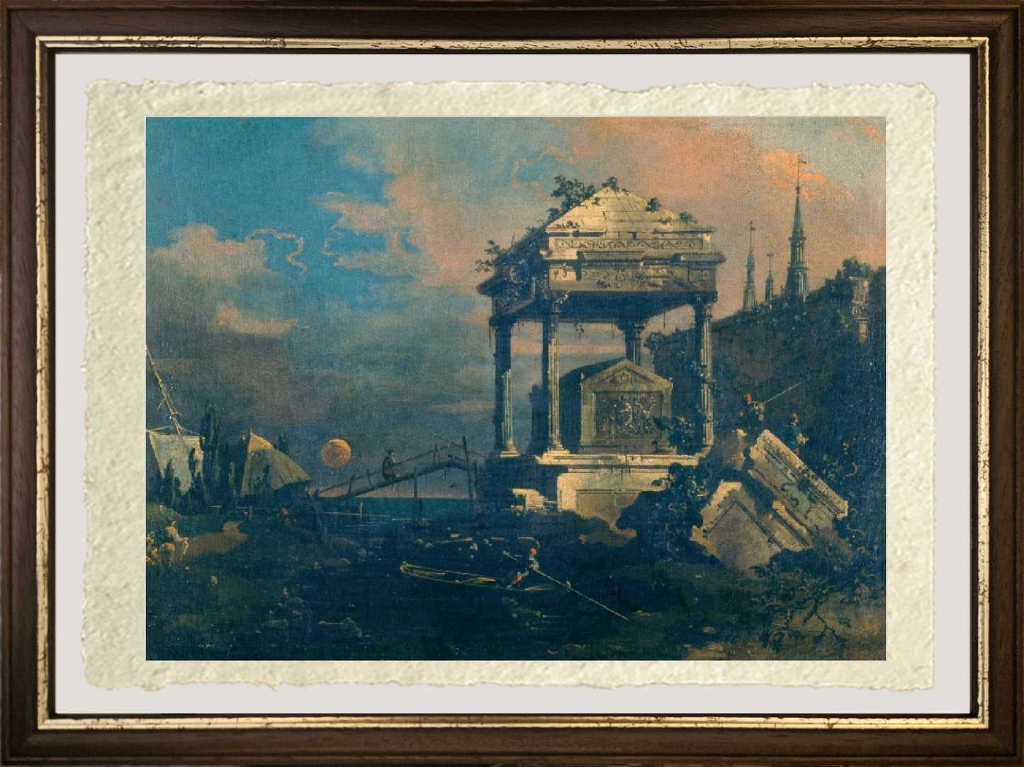 Capriccio with a tomb - Giovanni Antonio Canal known as Canaletto