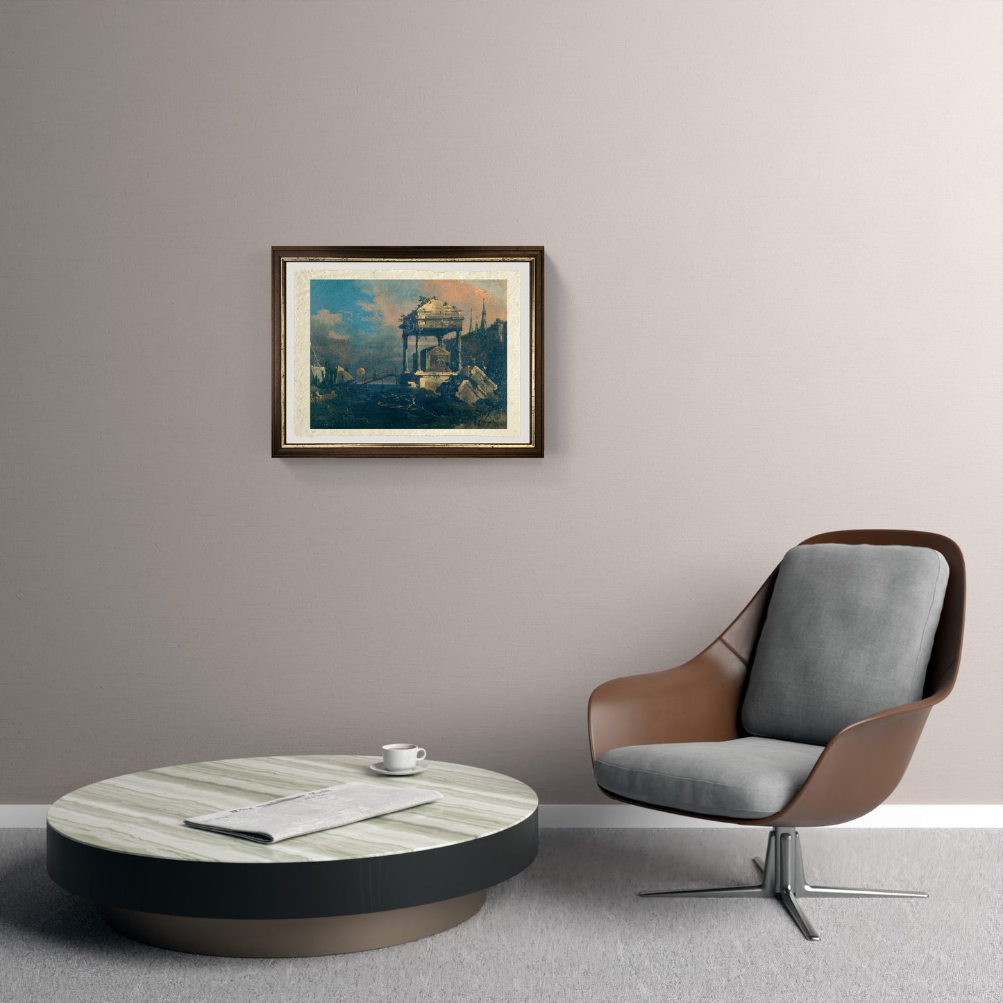 Capriccio with a tomb - Giovanni Antonio Canal known as Canaletto