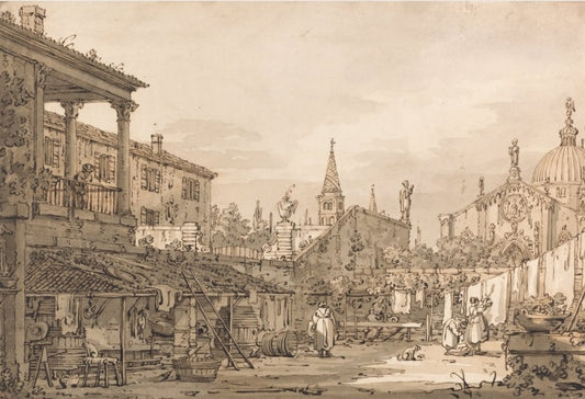 Capriccio di un Cortile Veneziano - Giovanni Antonio Canal detto Canaletto