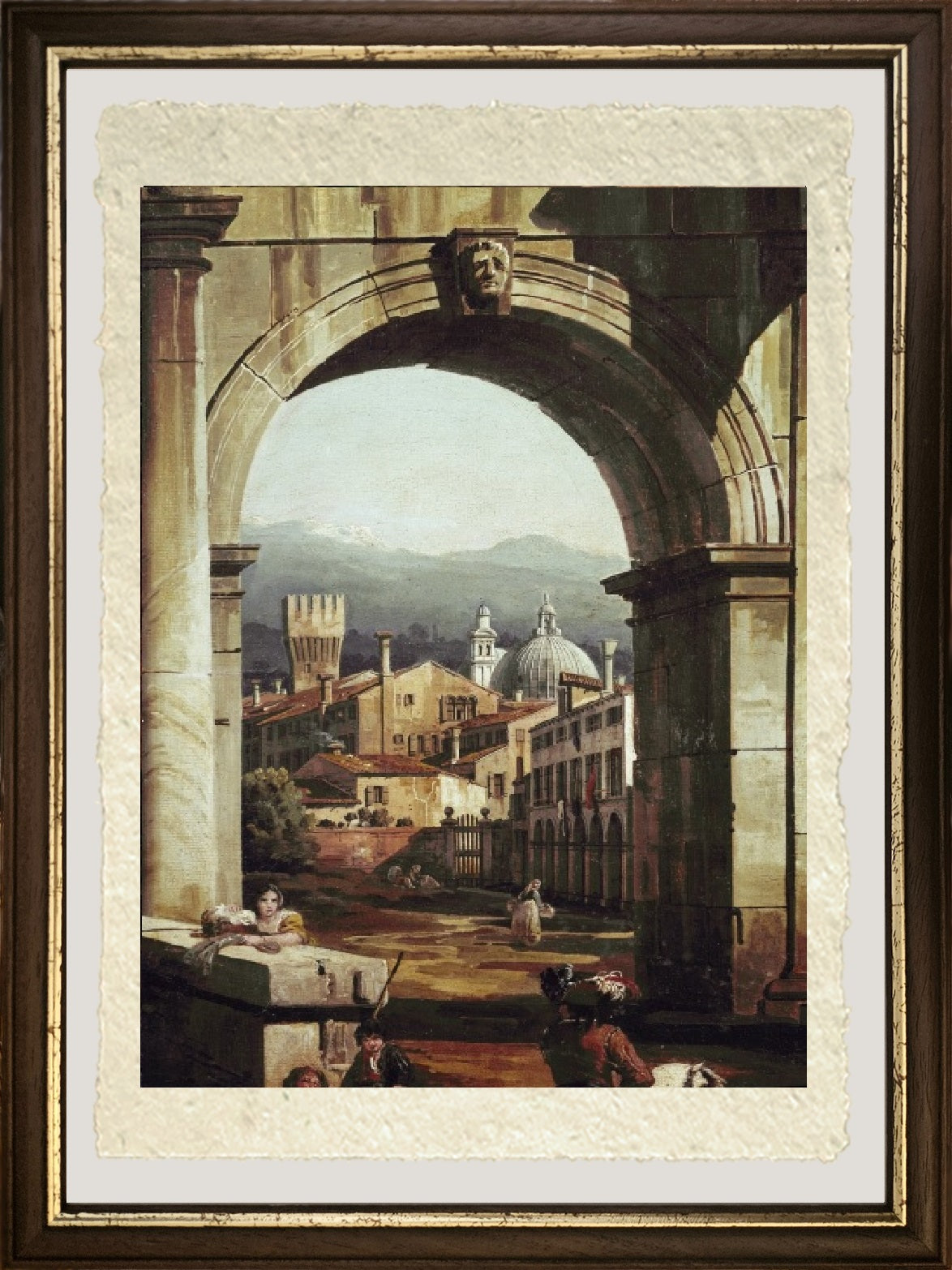 Capriccio romano con porta e mura (dettaglio) - Bernardo Bellotto