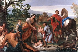 Faustolo entrusts Romulus and Remus to his wife Acca Larenzia by Carlo Maratta on refined Amalfi paper