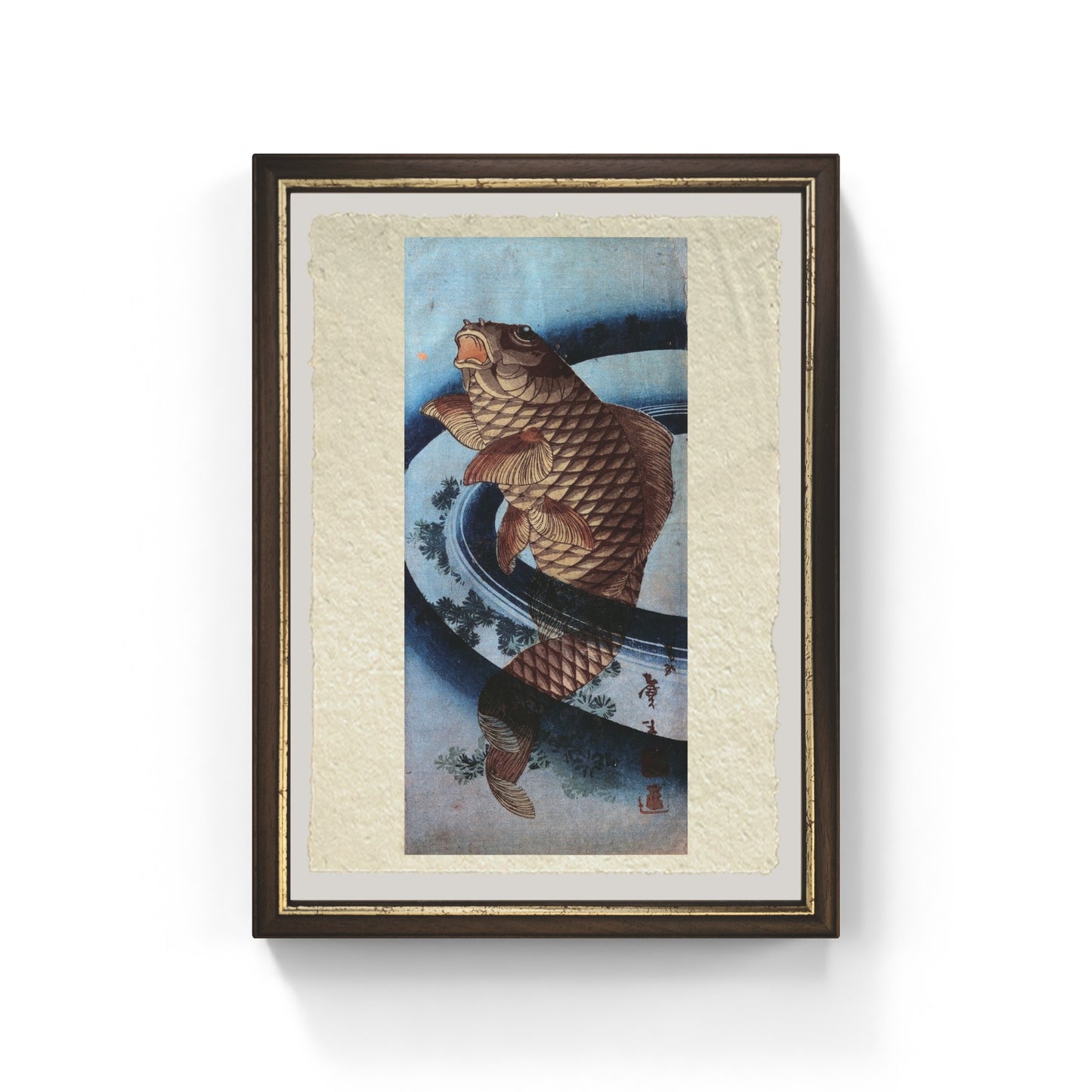 una carpa di katsushika hokusai su carta amalfi