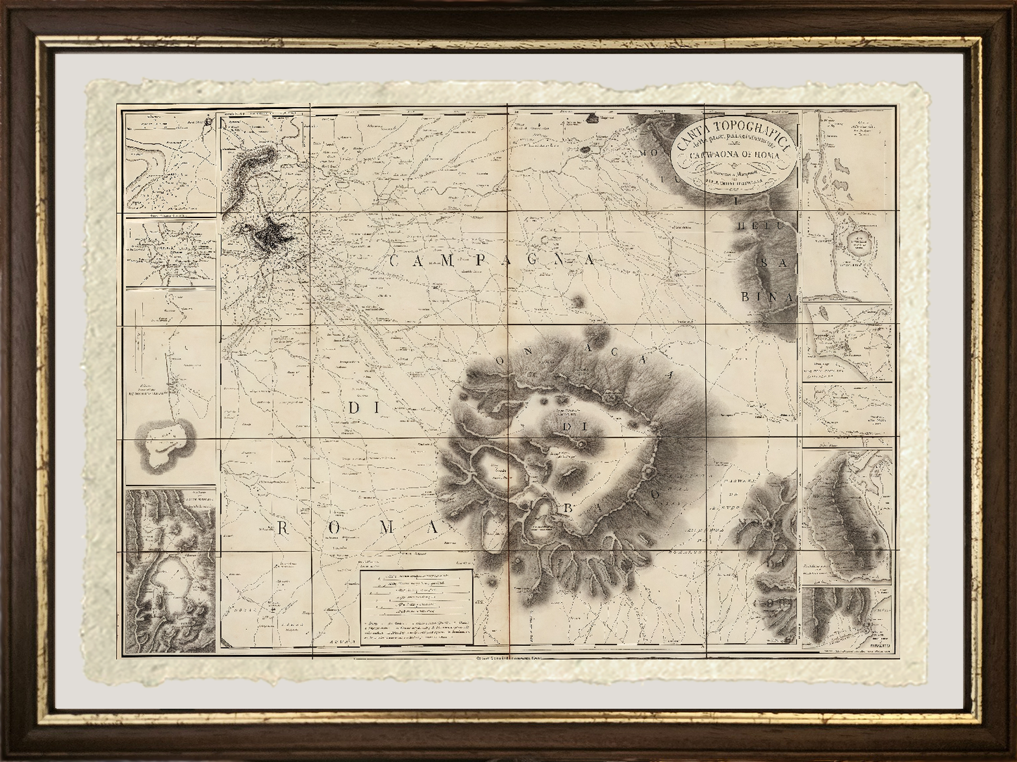 Topographical map of the most interesting part of the Roman Campaign (1827) 
