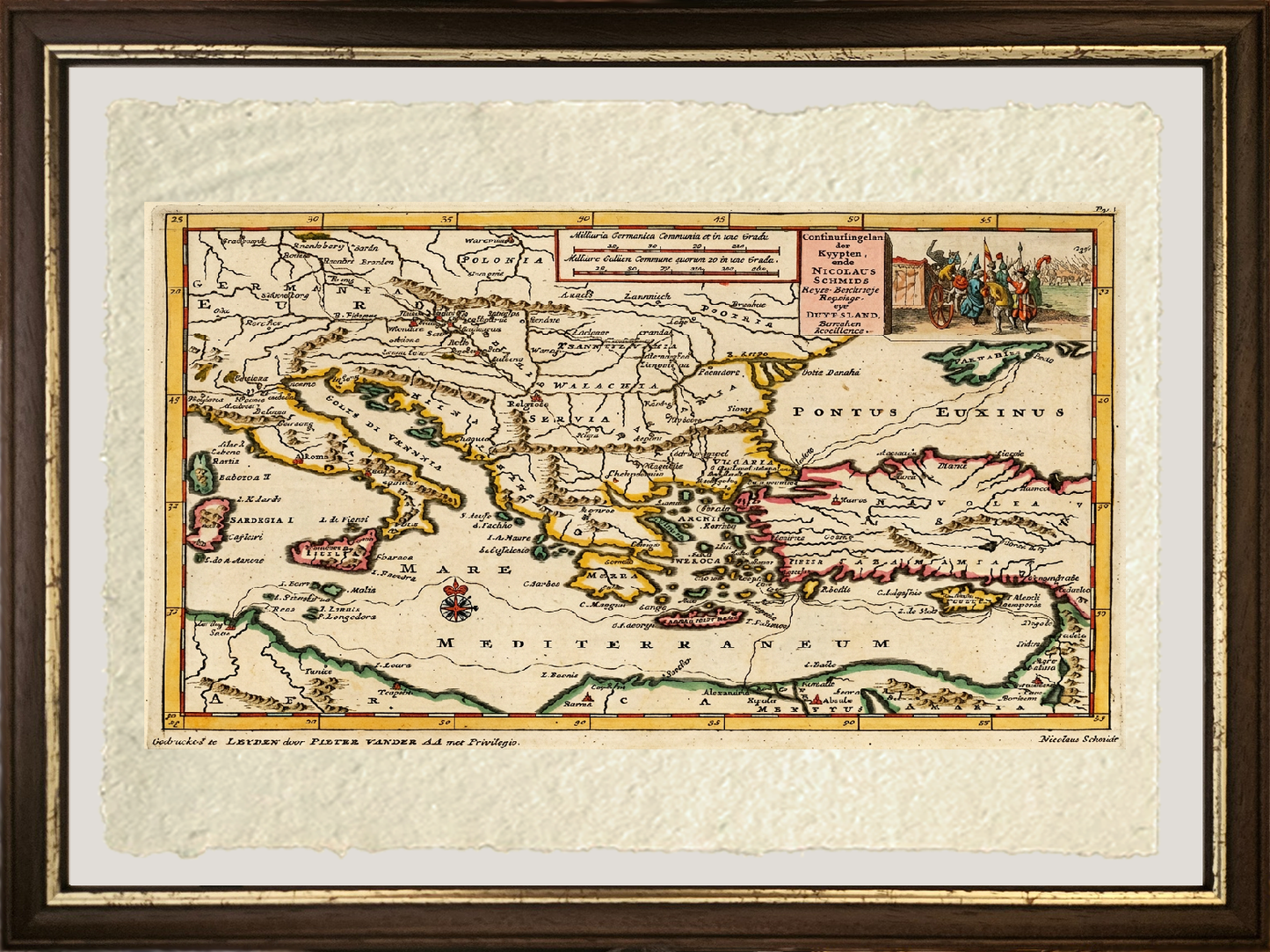 1700 Map of the Eastern Mediterranean by Pieter van der Aa