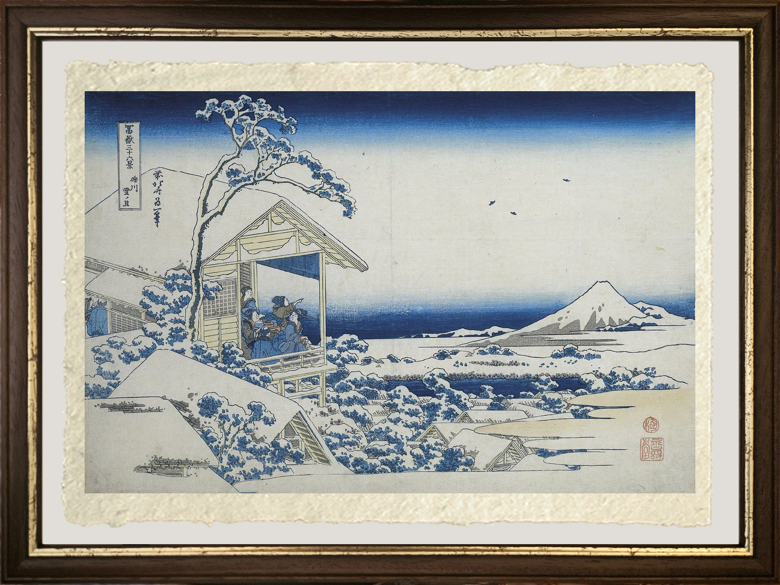Dettaglio di Casa da tè a Koishikawa di Katsushika Hokusai