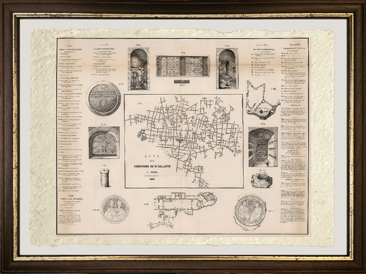 Catacomba di San Callisto a Roma, litografia di Vandermaelen (1830)