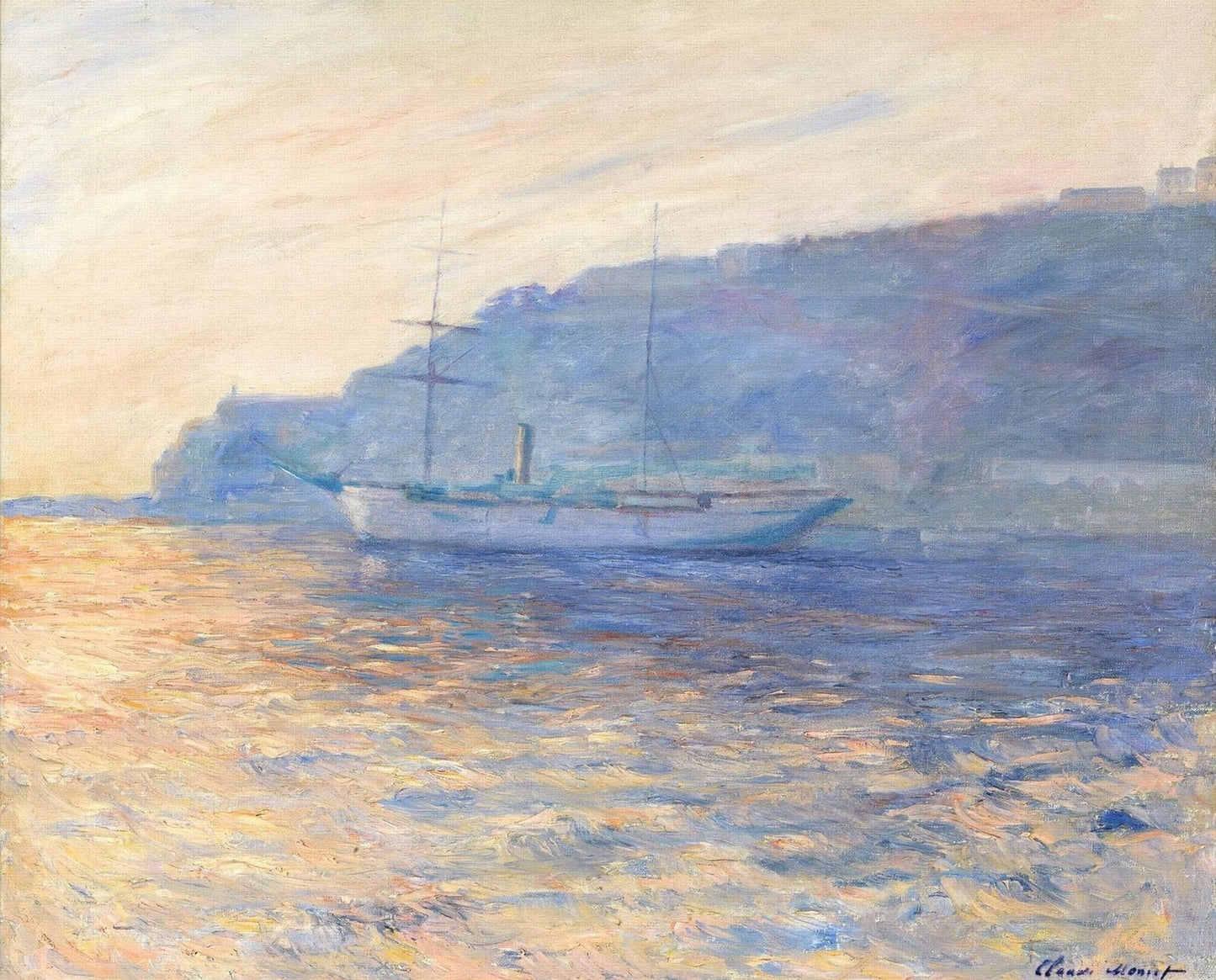 La baia di Monaco di Claude Monet su pregiata carta Amalfi