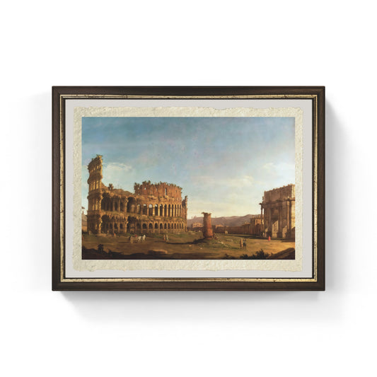Il Colosseo e l'arco di Costantino di Giovanni Antonio Canal detto Canaletto su carta Amalfi