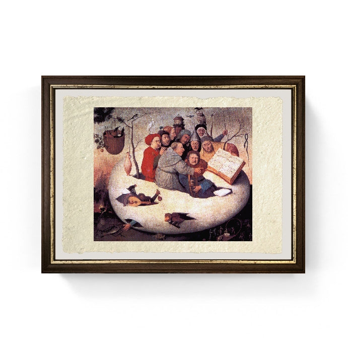 Il concerto nell'uovo di Hieronymus Bosch su pregiata carta Amalfi