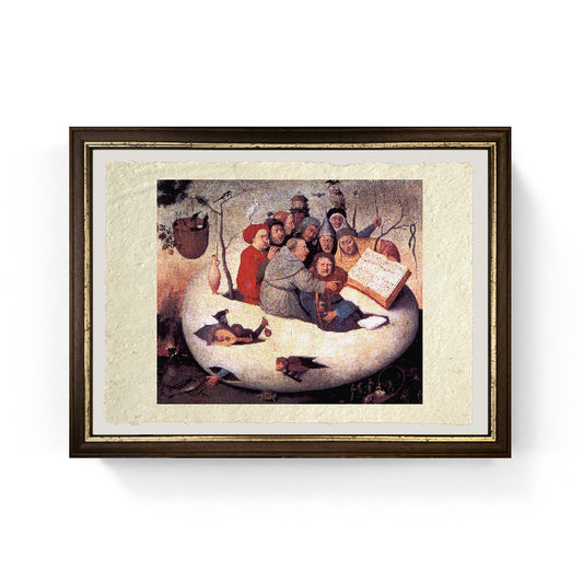 Il concerto nell'uovo di Hieronymus Bosch su pregiata carta Amalfi