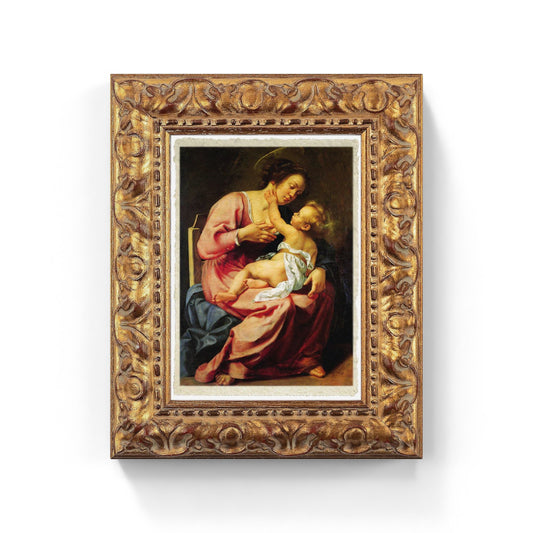 Madonna col Bambino, Artemisia Gentileschi. Riproduzione carta Amalfi