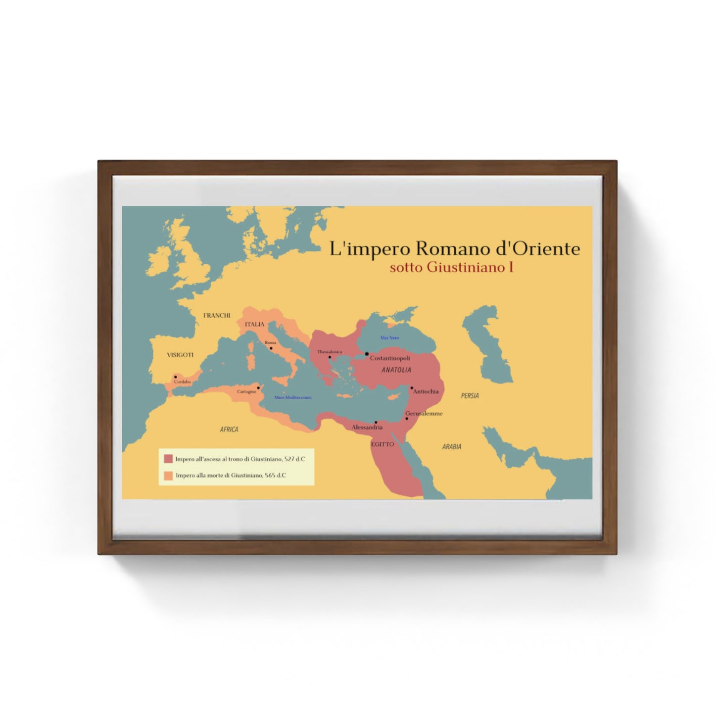 Map of the Eastern Roman Empire under Justinian I