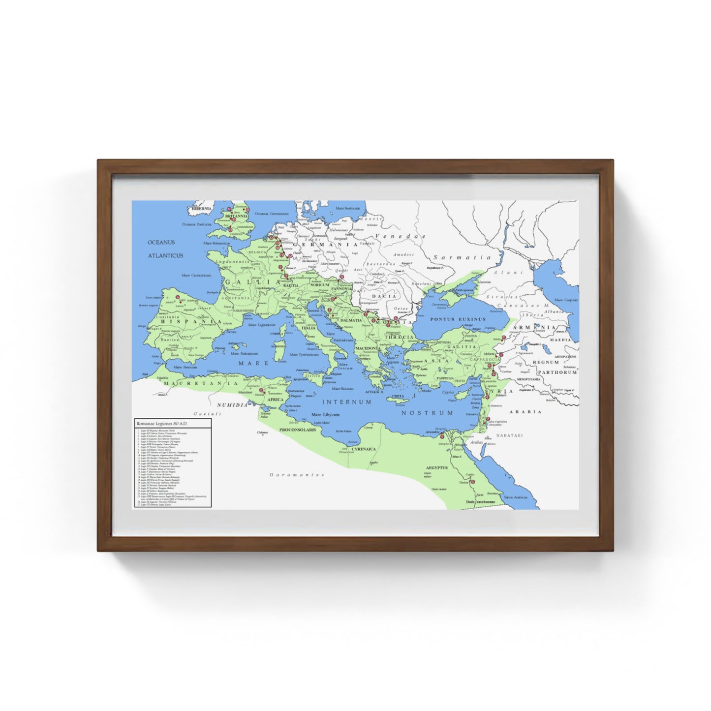 Map. The dislocation of the Roman legions upon the death of Vespasian 