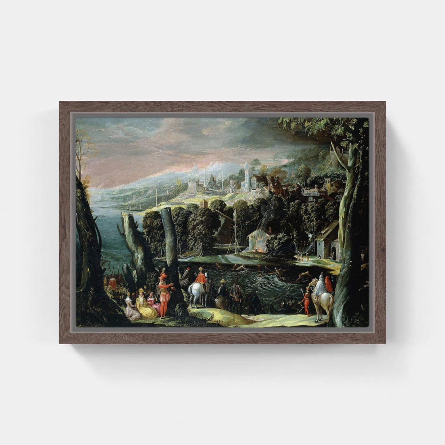 Paesaggio con figure di dame e cavalieri di dell'Abate Niccolò
