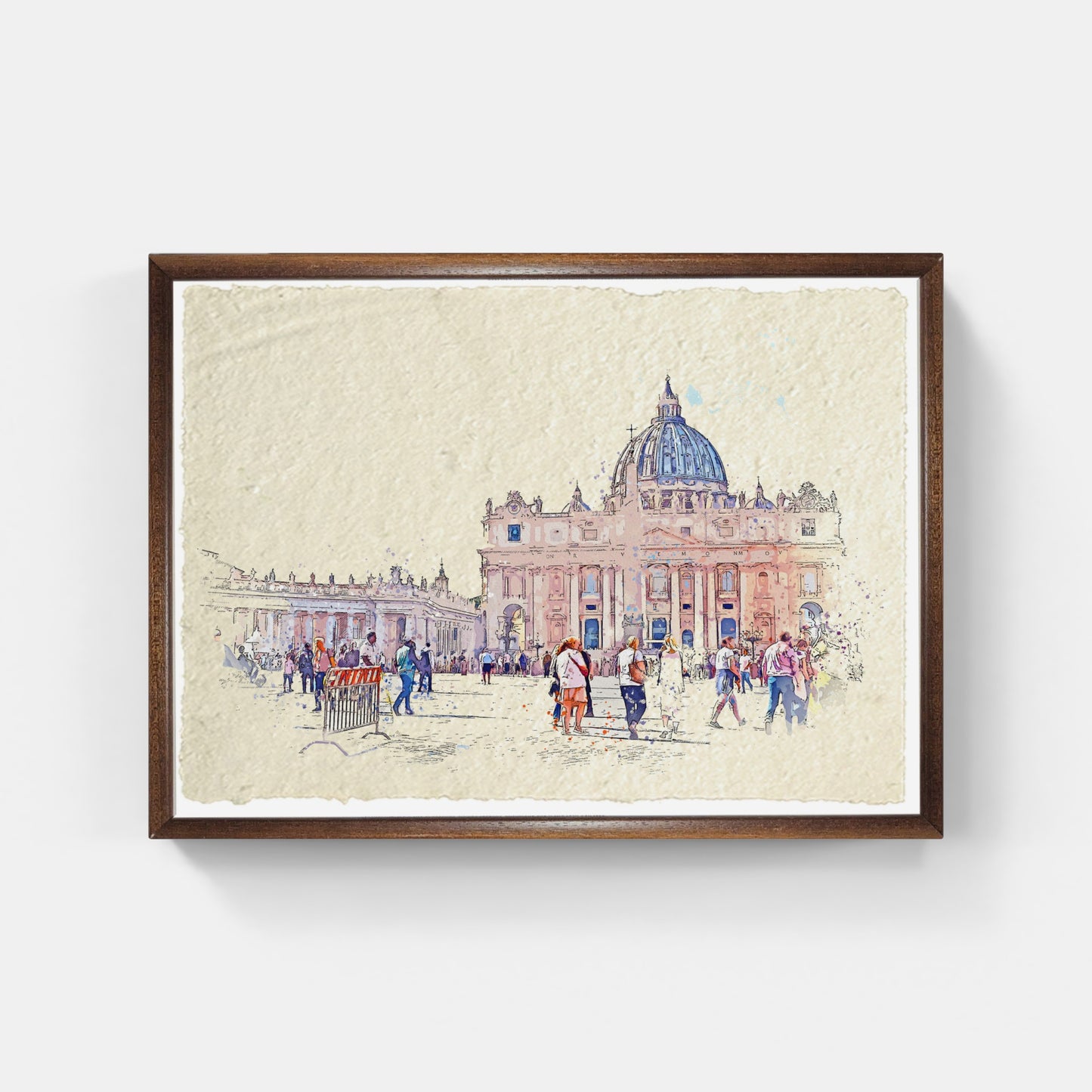 San Pietro con visitatori. Acquerello