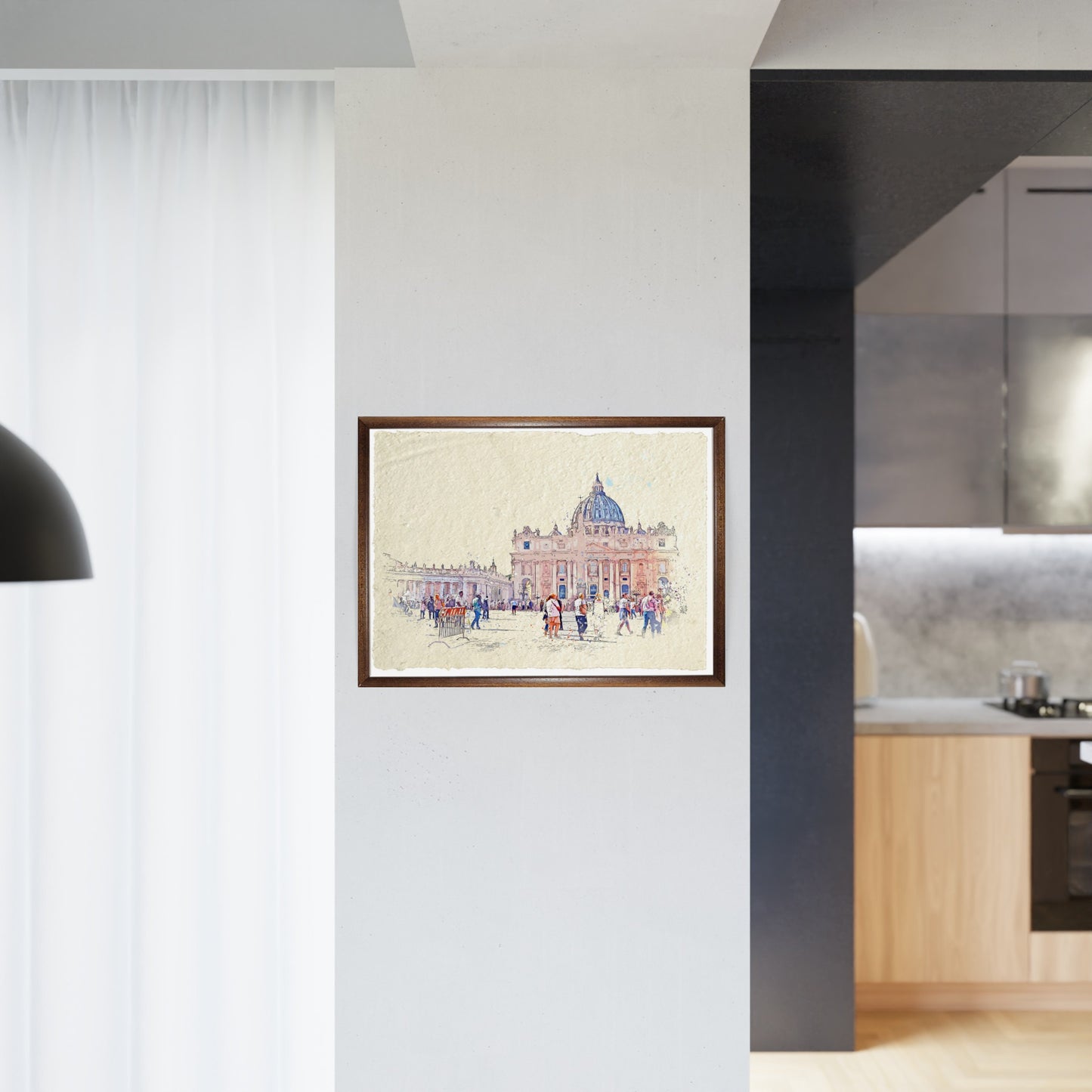 San Pietro con visitatori. Acquerello
